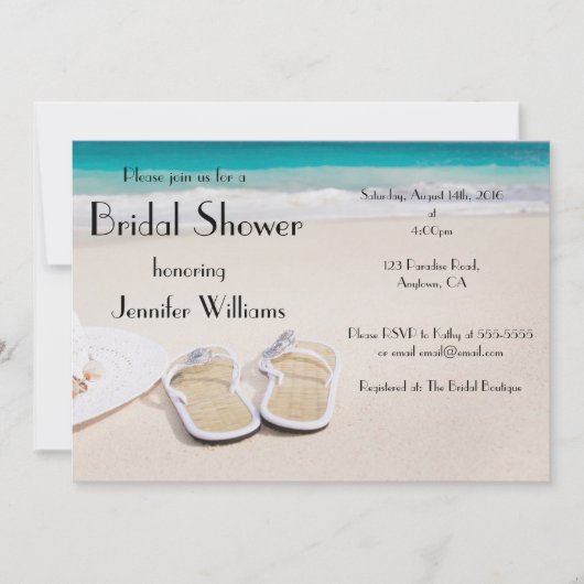 Sun & Sand Destination Bridal Dusche Einladungen (Vorderseite)