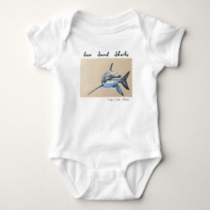 Sun-Sand… Kleine Haifische! Baby Strampler