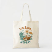 "Sun, Sand, Repeat" Tote Bag Tragetasche (Vorne)