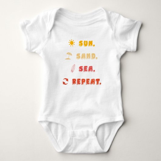 Sun Sand Sea Repeat – Beach Vibes Toddler Bodysuit Baby Strampler (Vorderseite)