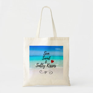 Sun Sand und Salty Kisses Tropical Beach Custom Tragetasche
