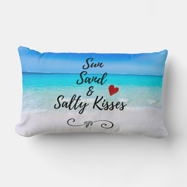 Sun Sand und Salty Kisses Tropical Beach Lendenkissen (Vorderseite)