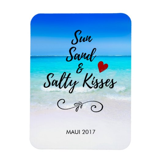 Sun Sand und Salty Kisses Tropical Beach Magnet (Vertikal)
