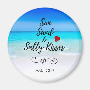 Sun Sand und Salty Kisses Tropical Beach Magnet