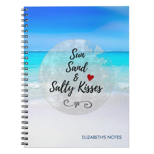 Sun Sand und Salty Kisses Tropical Beach Notizblock (Vorderseite)