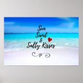 Sun Sand und Salty Kisses Tropical Beach Poster (Vorne)