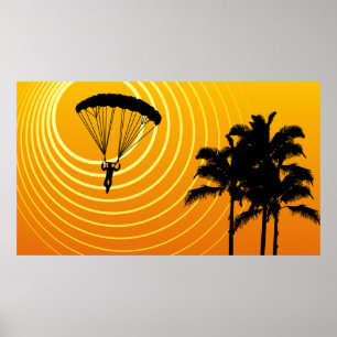 sun scene skydiving poster