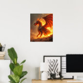 Sun-Scorch Inferno Fire Dragon Poster (Heimbüro)