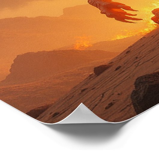 Sun-Scorch Inferno Fire Dragon Poster (Ecke)