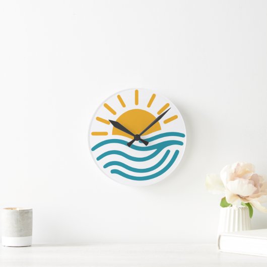 Sun & Sea  Runde Wanduhr (Zuhause)