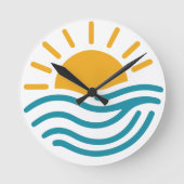 Sun & Sea  Runde Wanduhr (Vorderseite)