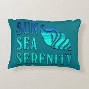 Sun Sea Serenity Tropical Seashell Beach Szene Dekokissen