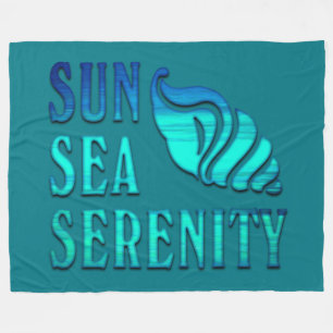 Sun Sea Serenity Tropical Seashell Beach Szene Fleecedecke