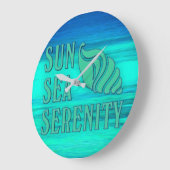 Sun Sea Serenity Tropical Seashell Beach Szene Große Wanduhr (Winkel)