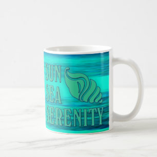 Sun Sea Serenity Tropical Seashell Beach Szene Kaffeetasse