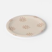 Sun Seamless Pattern,Minimal Sun Seamless Pattern, Pappteller (Schrägansicht)