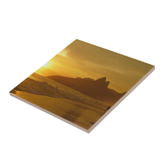 Sun Set am Strand von Ipanema Brasilien Fliese (Seite)