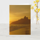 Sun Set am Strand von Ipanema Brasilien Karte (Gelbe Blume)