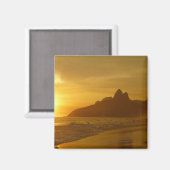 Sun Set am Strand von Ipanema Brasilien Magnet (Vorderseite/Rückseite)