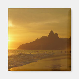 Sun Set am Strand von Ipanema Brasilien Magnet
