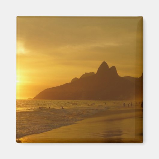 Sun Set am Strand von Ipanema Brasilien Magnet (Vorne)