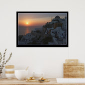 Sun Set auf Santorini Poster (Küche)
