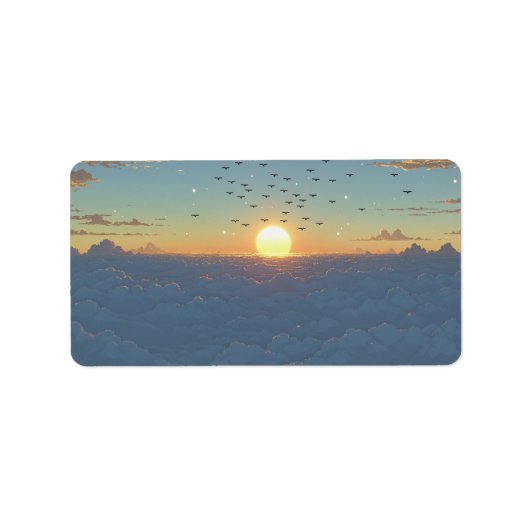 Sun Set Clouds Adressaufkleber (Vorne)
