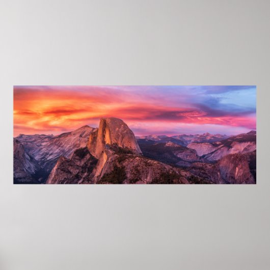 Sun Setting over A Rocky Landscape Poster (Vorne)