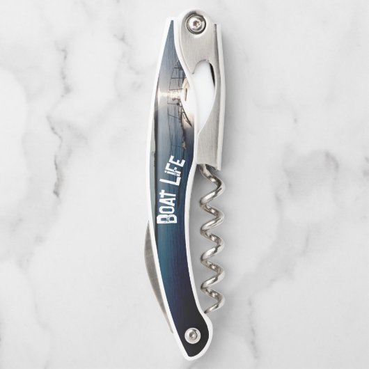 Sun Setting over Lake and Boat Kellnermesser (Rückseite)