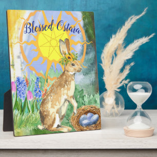 Sun Shine Ostara Rabbit Wiccan Altar Fotoplatte