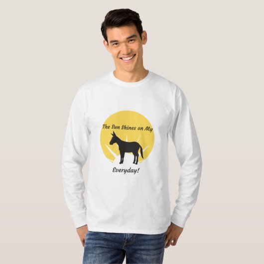 Sun Shines auf meinem Donkey-Langarm-T - Shirt (Vorne ganz)