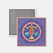 Sun Sign Libra Magnet (Vorderseite/Rückseite)