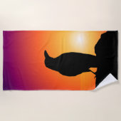 Sun Silhouette Black Raven Beach Handtuch (Vorderseite)