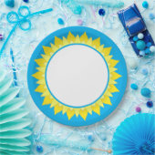 Sun Sky Blue Paper Plate Pappteller (Party)