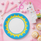 Sun Sky Blue Paper Plate Pappteller (Party)