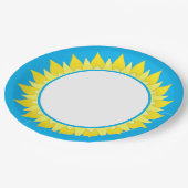 Sun Sky Blue Paper Plate Pappteller (Schrägansicht)