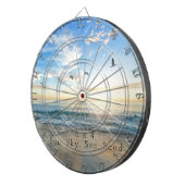 Sun. Sky. Meer. Sand. Strand Szene Dartscheibe (Vorderseite rechts)