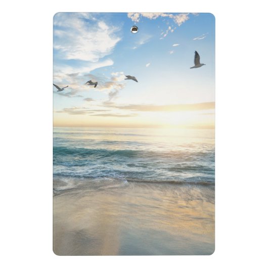 Sun. Sky. Meer. Sand. Strand Szene Mini Klemmbrett (Rückseite)