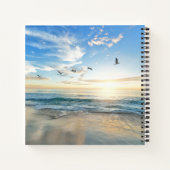 Sun. Sky. Meer. Sand. Strand Szene Notizblock (Rückseite)