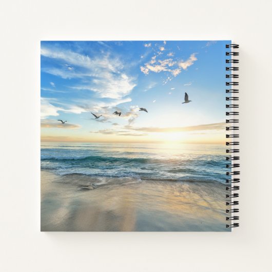 Sun. Sky. Meer. Sand. Strand Szene Notizblock (Rückseite)