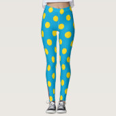 Sun & Sky: Yellow Polka Dot on Azure Leggings (Vorderseite)