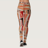 SUN SOLAR ENERGIE Abstrakt Geometric Red Orange Leggings (Rückseite)