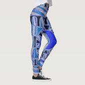 SUN SOLAR ENERGIE Abstrakt Geometric White Blue Leggings (Rechts)