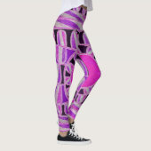 SUN SOLAR ENERGIE Abstrakt geometrisch rosa, weiß Leggings (Rechts)