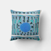 SUN SOLAR ENERGIE Aquamarin Blue Schwarz-weiß Kissen (Rückseite)