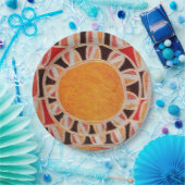 SUN SOLAR ENERGIE Gelb Orange Red Black Pappteller (Party)