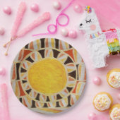 SUN SOLAR ENERGIE Gelb Orange Red Black Pappteller (Party)