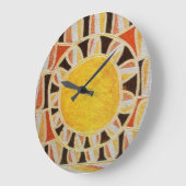 SUN SOLAR ENERGIE gelb orange rot schwarz Große Wanduhr (Winkel)
