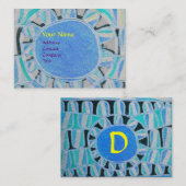 SUN SOLAR ENERGIE MONOGRAM blau-gelb Visitenkarte (Vorne/Hinten)