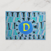 SUN SOLAR ENERGIE MONOGRAM blau-gelb Visitenkarte (Rückseite)